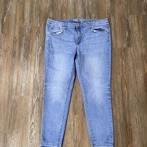 Mossimo Blue Skinny Jeans with Faded Design